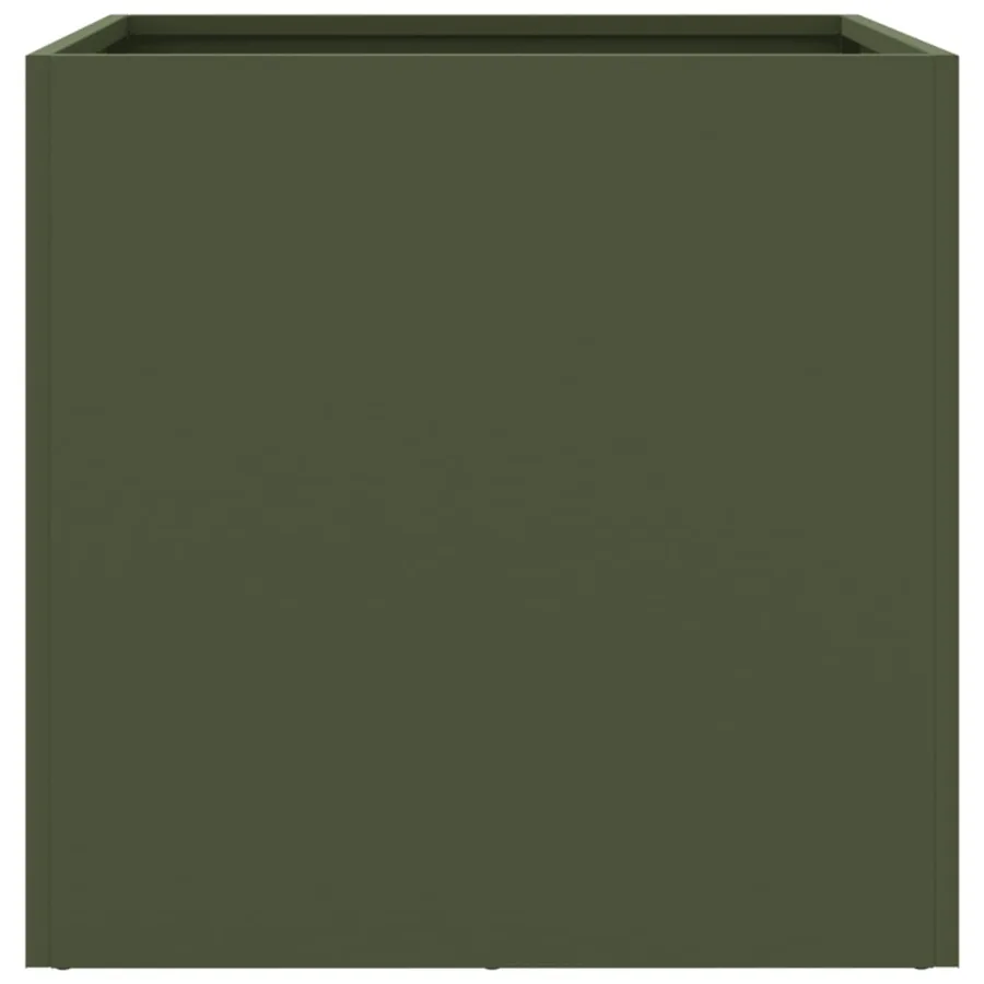Jardinière vert olive 42x40x39 cm acier - 5