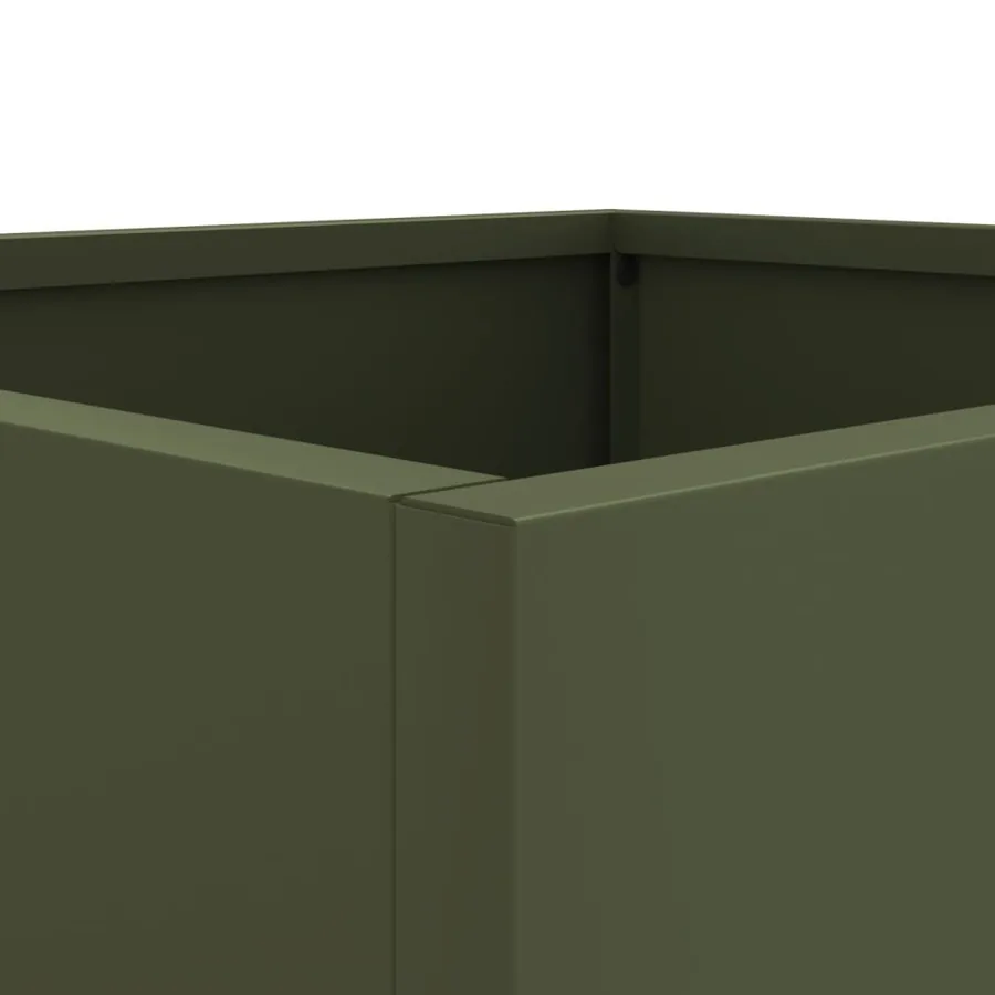 Jardinière vert olive 42x40x39 cm acier - 8