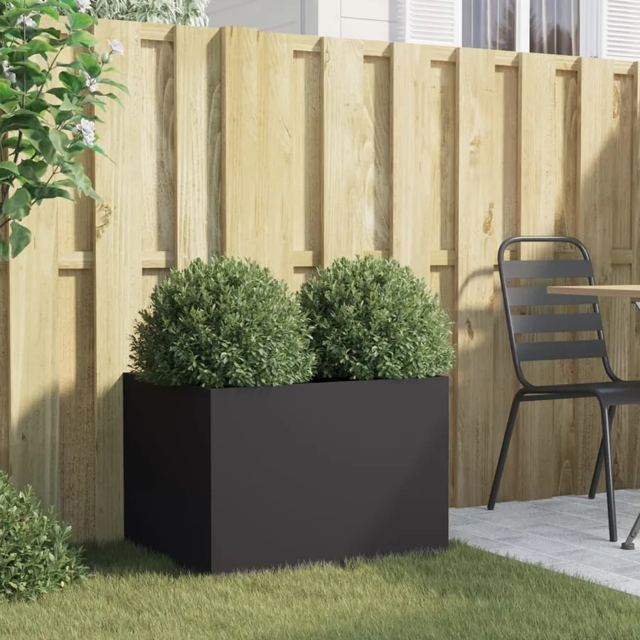 Jardinière noir 62x47x46 cm acier - 3