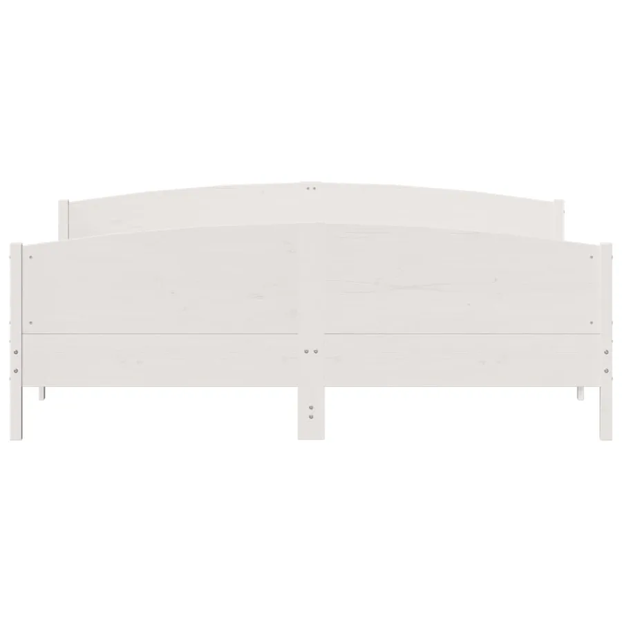 Cadre de lit et tête de lit blanc 200x200 cm bois de pin massif - 4