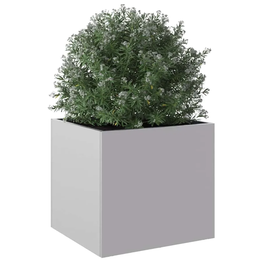 Jardinière argenté 32x30x29 cm acier galvanisé - 4