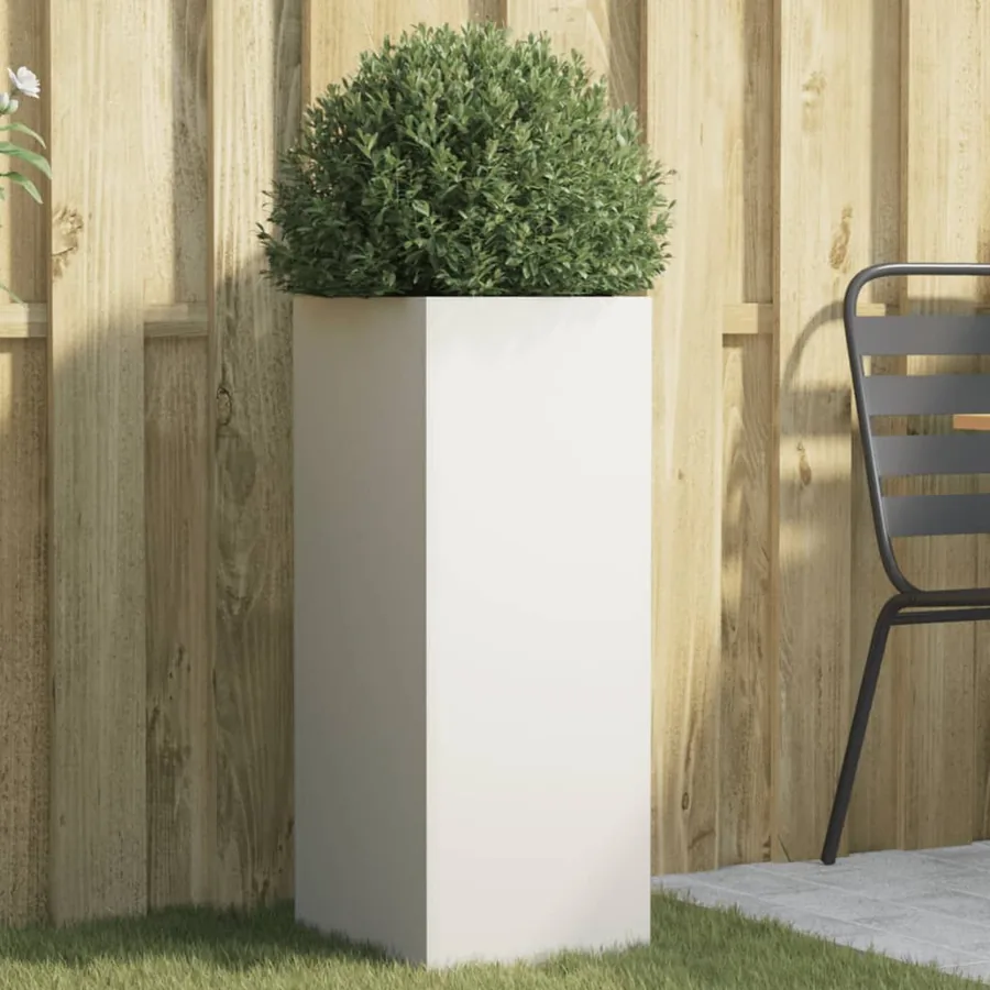 Jardinière blanc 32x29x75 cm acier