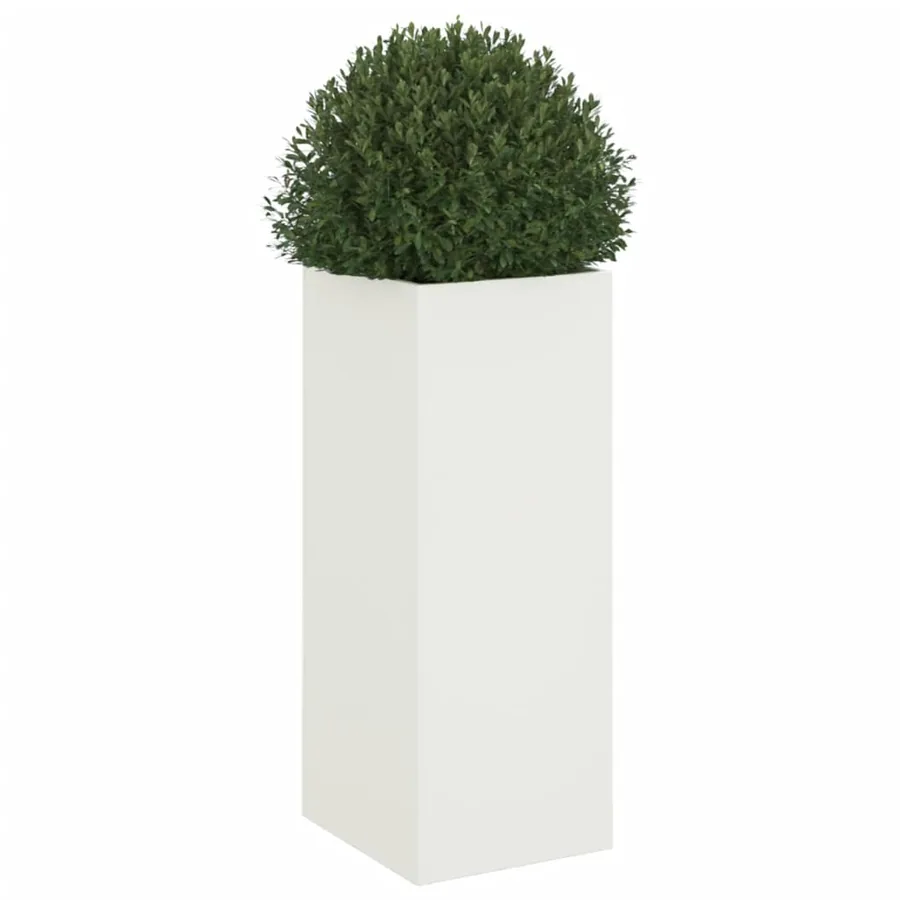 Jardinière blanc 32x29x75 cm acier - 4