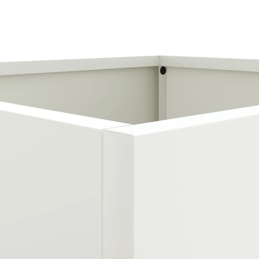 Jardinière blanc 32x29x75 cm acier - 9