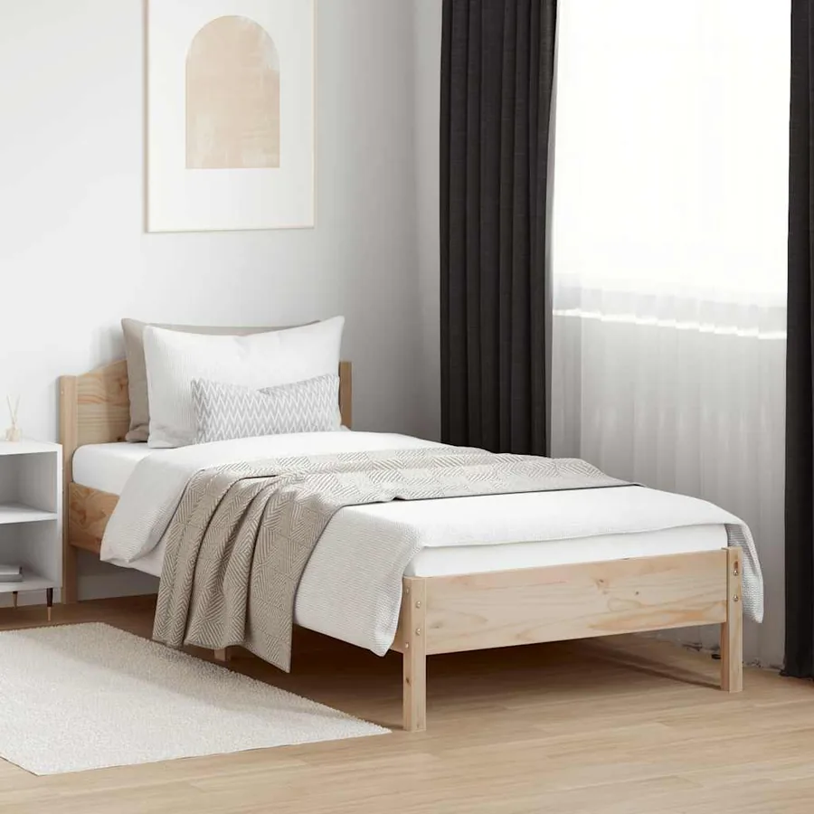 Cadre de lit sans matelas 100x200 cm bois massif de pin - 3