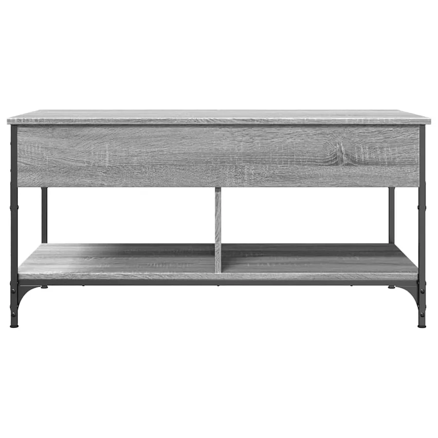 Table basse sonoma gris 100x50x50 cm bois d'ingénierie et métal - 5