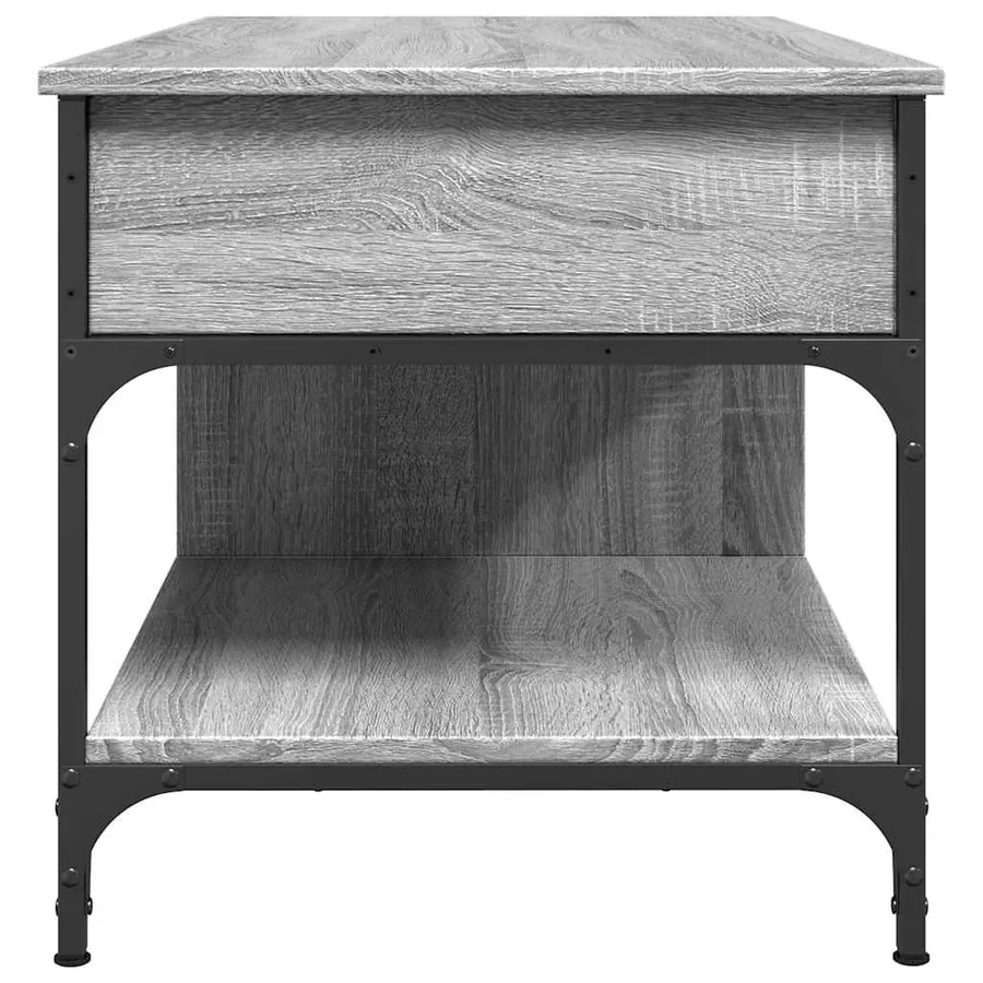 Table basse sonoma gris 100x50x50 cm bois d'ingénierie et métal - 6