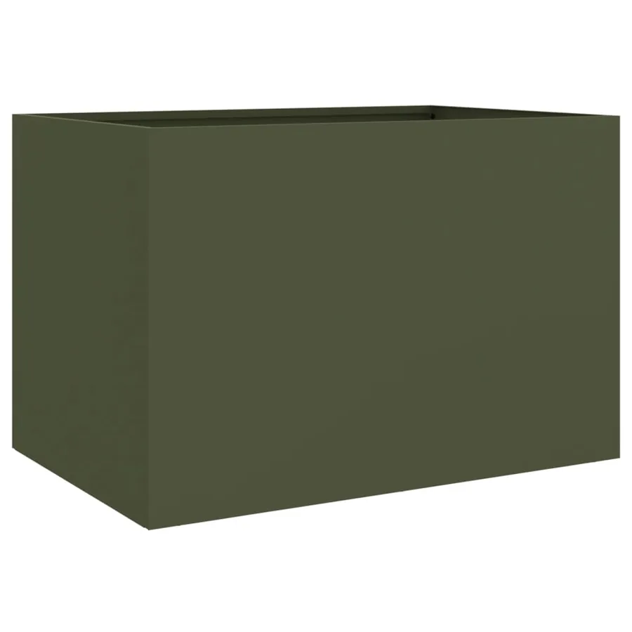 Jardinière vert olive 62x40x39 cm acier - 2