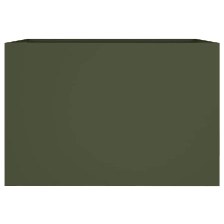 Jardinière vert olive 62x40x39 cm acier - 5