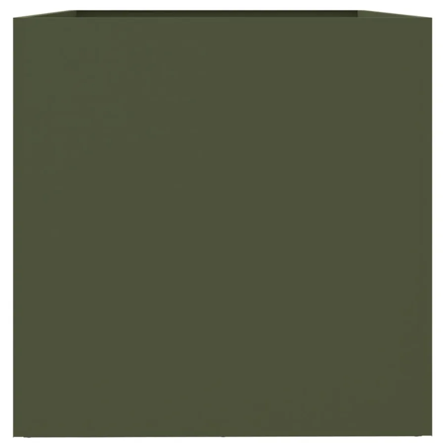 Jardinière vert olive 62x40x39 cm acier - 6