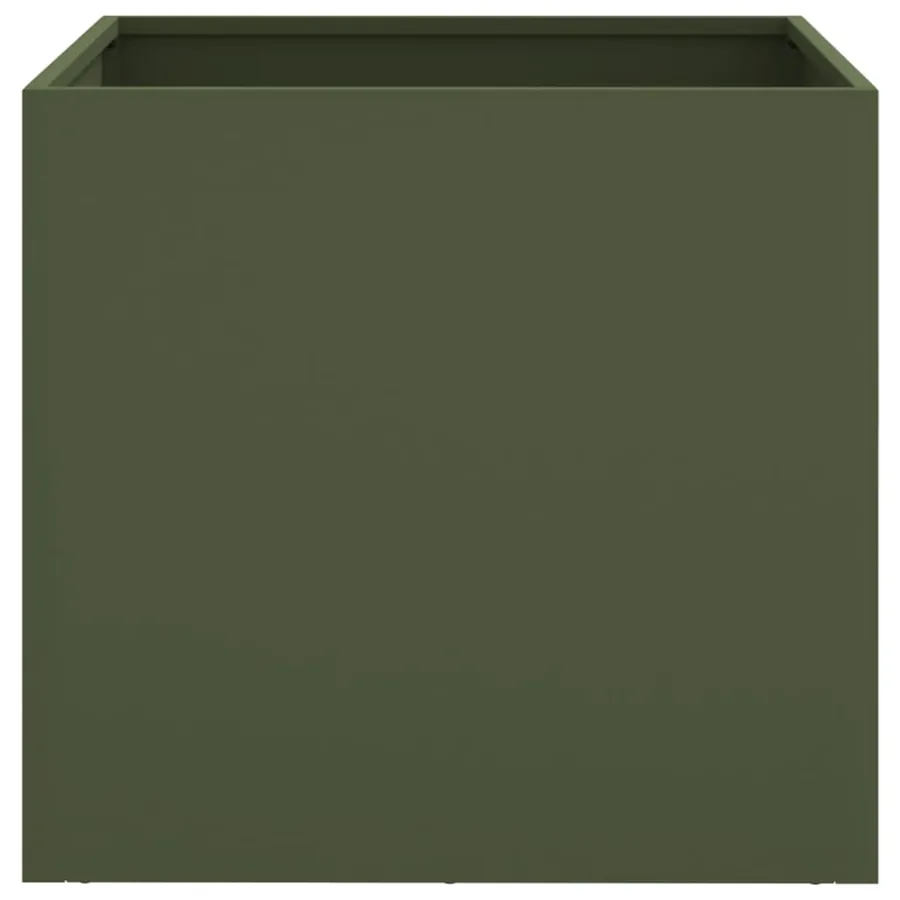 Jardinières 2 pcs vert olive 49x47x46 cm acier - 5