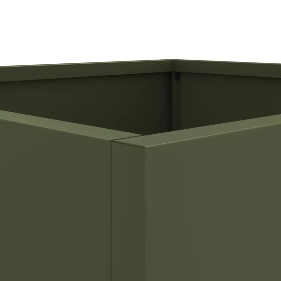 Jardinières 2 pcs vert olive 49x47x46 cm acier - 9