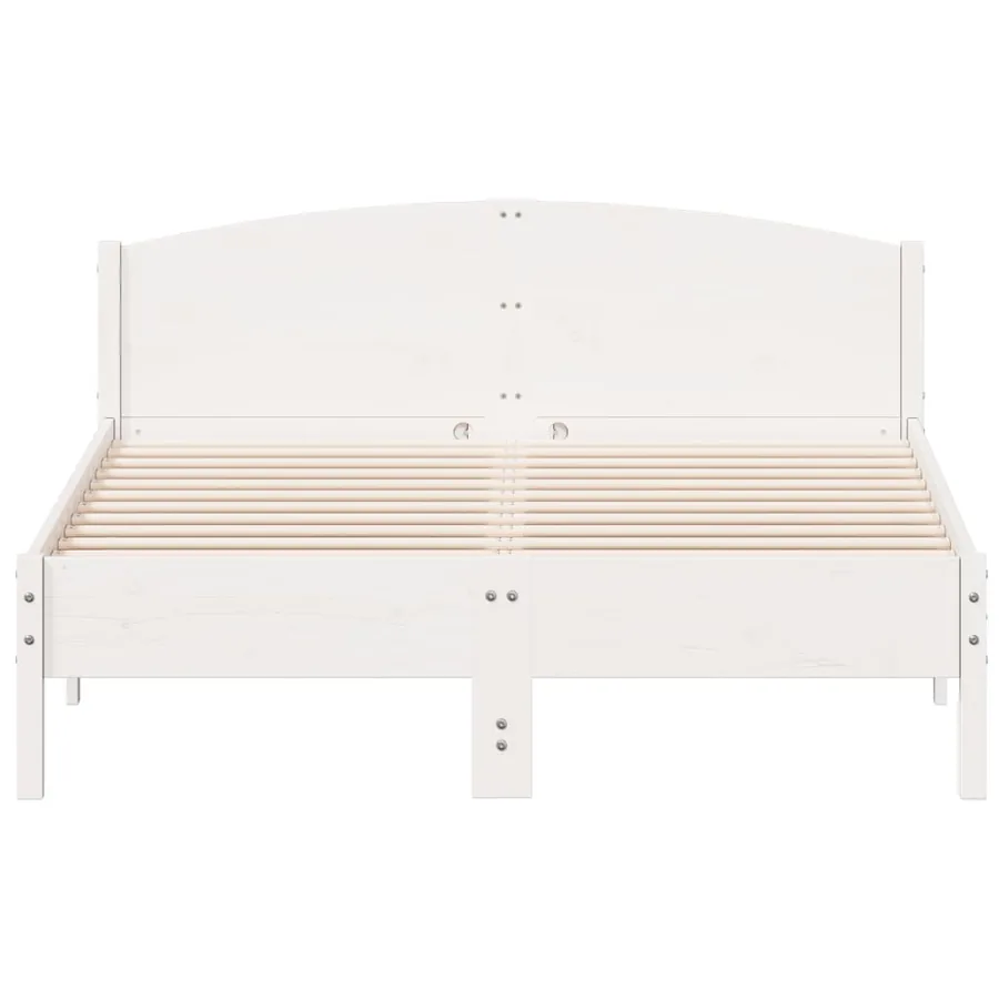 Cadre de lit sans matelas blanc 120x200 cm bois de pin massif - 4