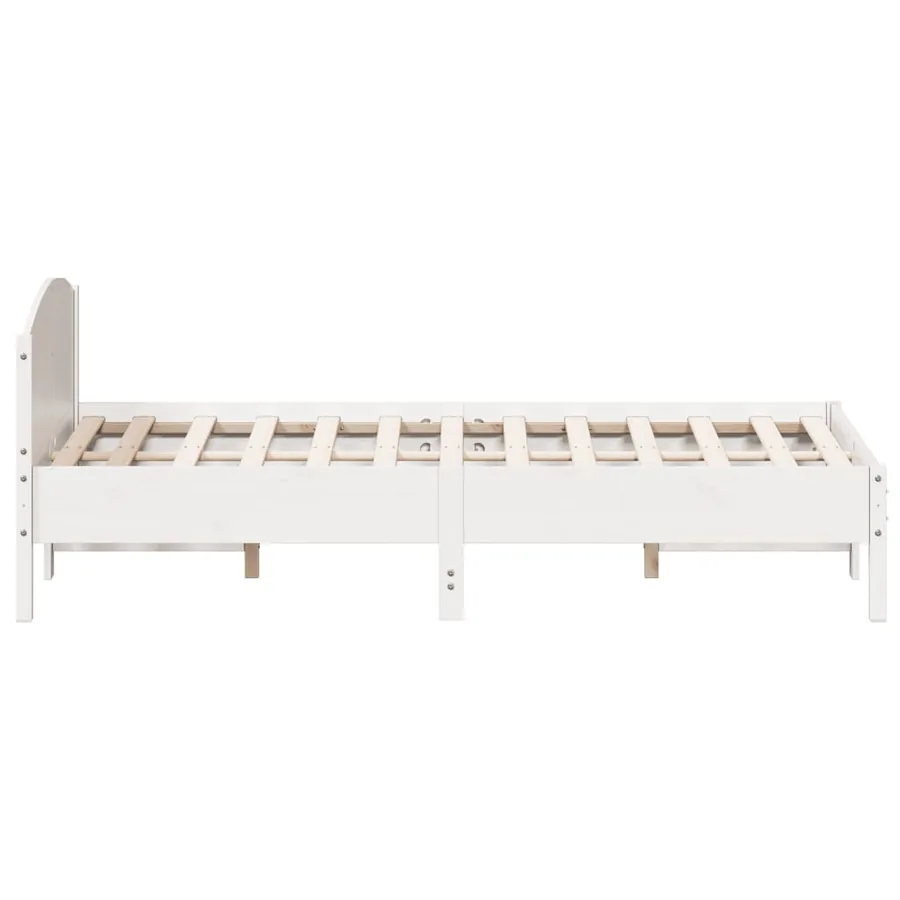 Cadre de lit sans matelas blanc 120x200 cm bois de pin massif - 5