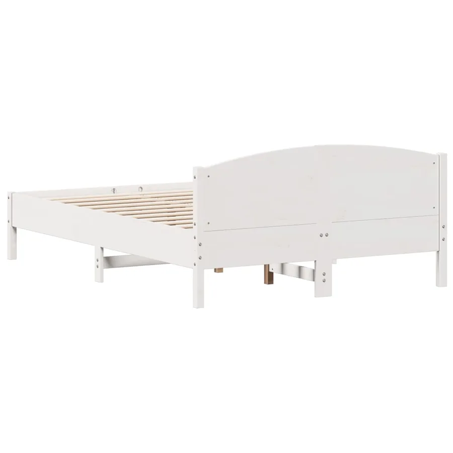 Cadre de lit sans matelas blanc 120x200 cm bois de pin massif - 6