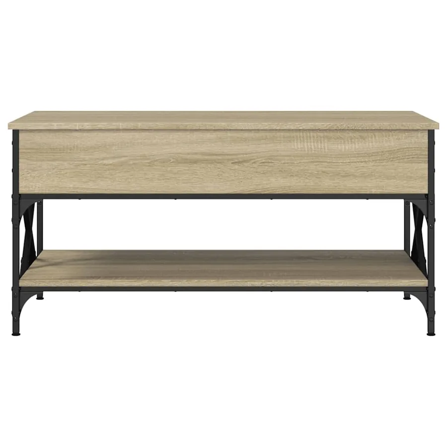 Table basse chêne sonoma 100x50x50cm bois d'ingénierie et métal - 5