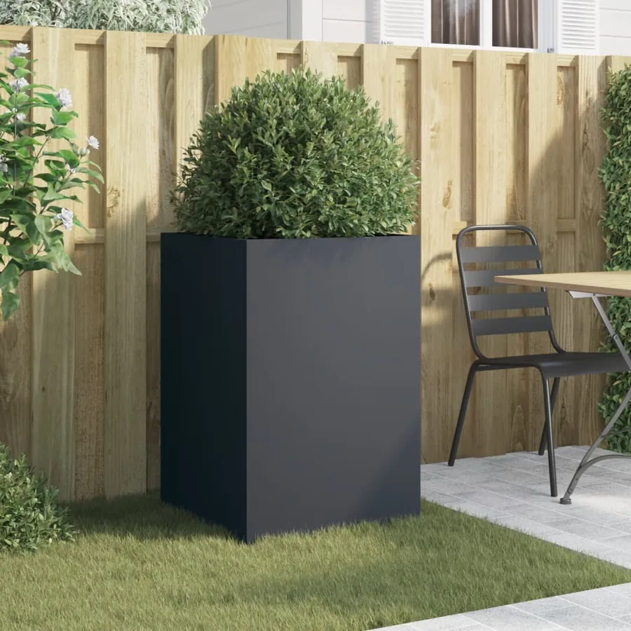 Jardinière anthracite 52x48x75 cm acier - 3