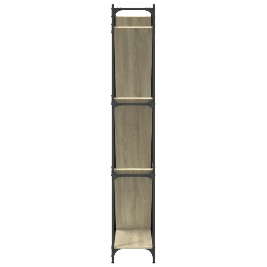 Bibliothèque chêne sonoma 79x30x180 cm bois ingénierie et métal - 6
