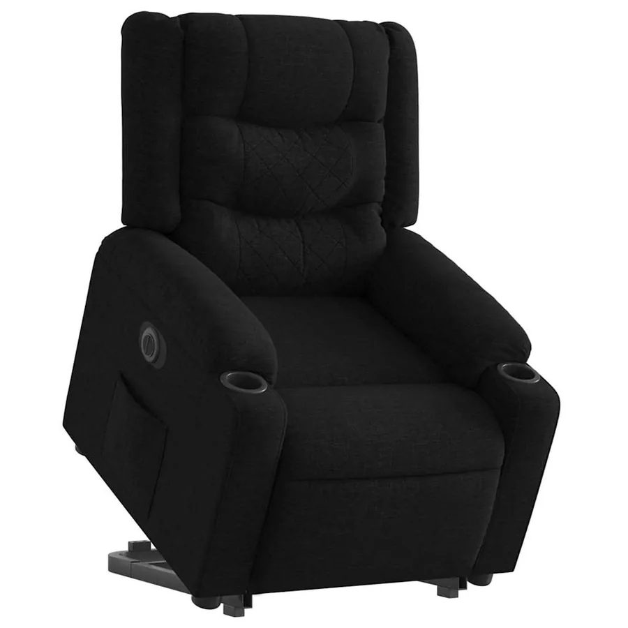 Fauteuil inclinable électrique noir tissu - 3