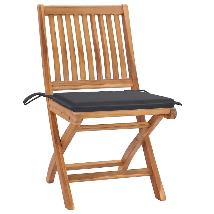 Chaises pliables de jardin avec coussins lot de 6 Bois de teck - 3