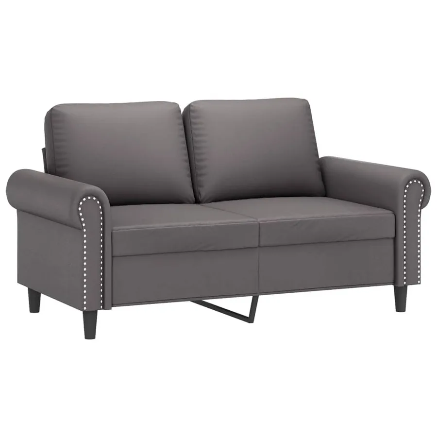 Ensemble de canapés 2 pcs avec coussins Gris Similicuir - 3