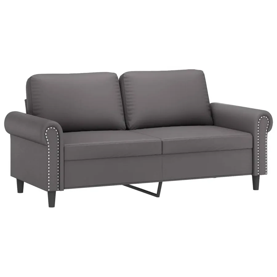 Ensemble de canapés 2 pcs avec coussins Gris Similicuir - 4
