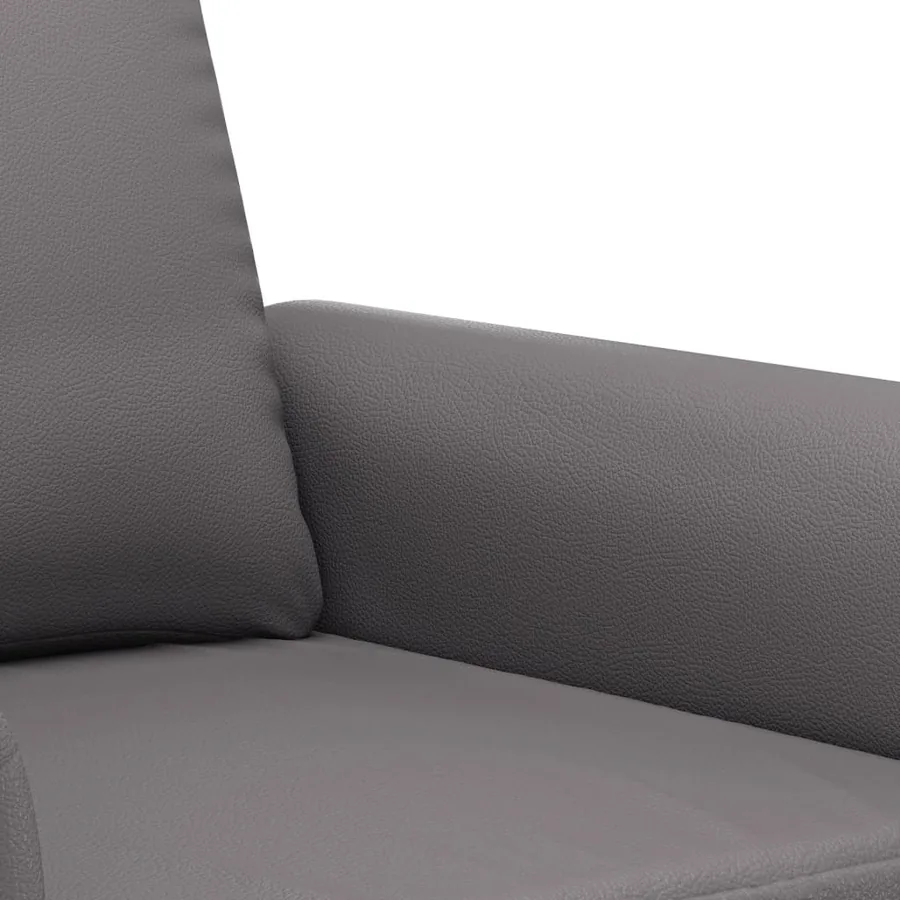 Ensemble de canapés 2 pcs avec coussins Gris Similicuir - 5