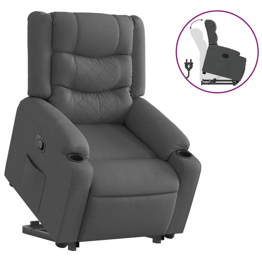 Fauteuil inclinable Gris foncé Tissu - 2