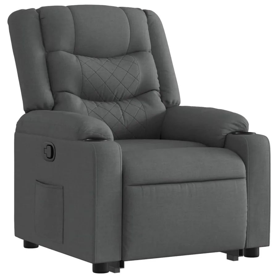 Fauteuil inclinable Gris foncé Tissu - 4