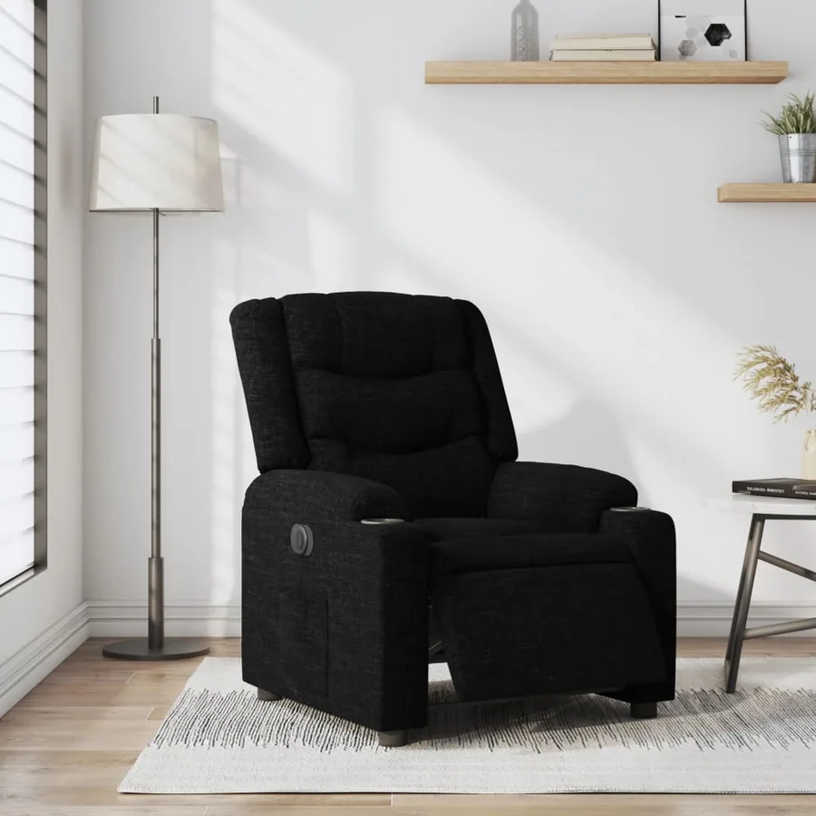 Fauteuil inclinable électrique Noir Tissu - 16