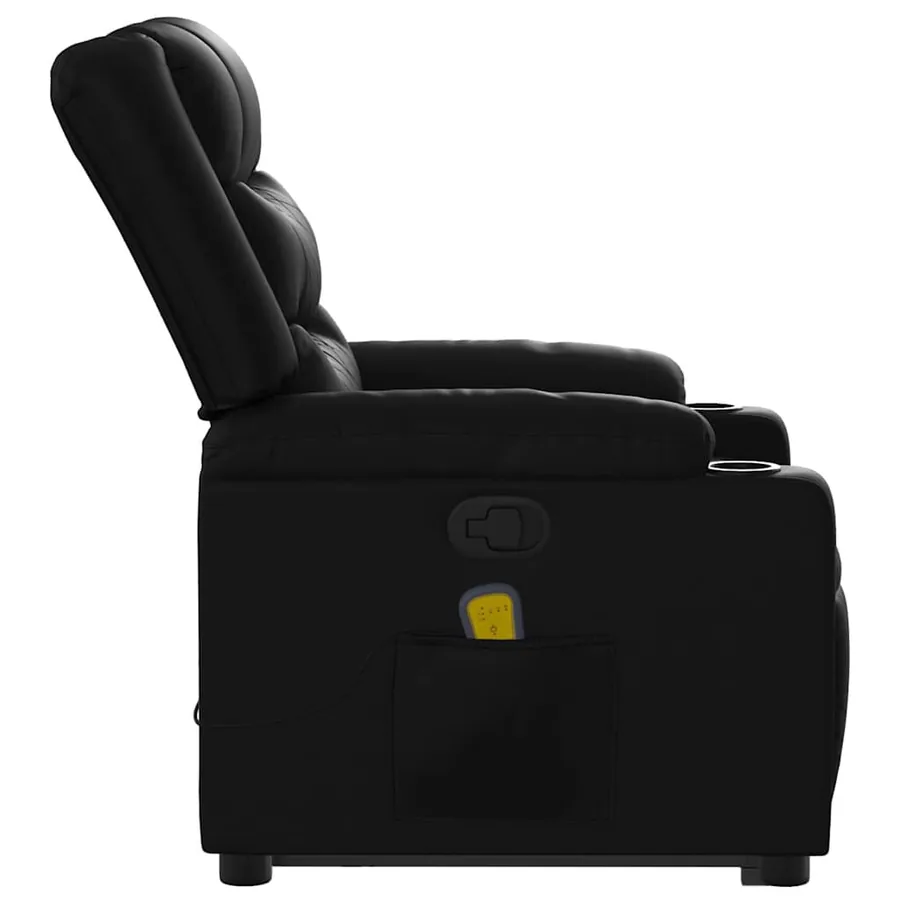 Fauteuil inclinable de massage Noir Similicuir - 10