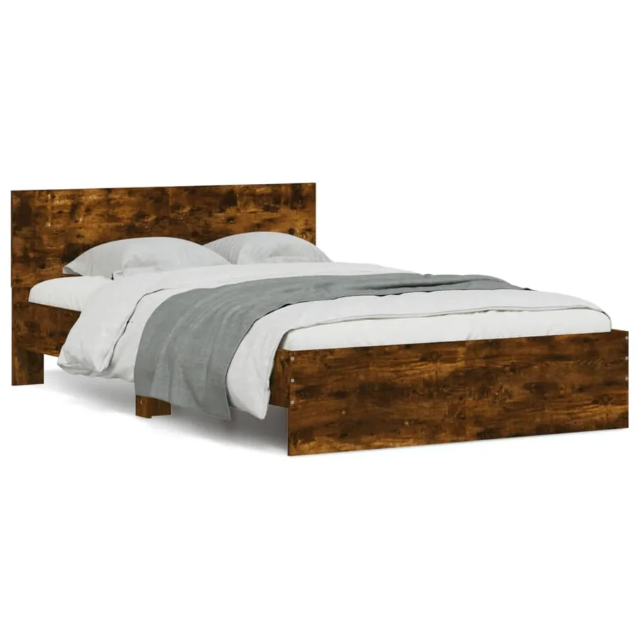 Cadre de lit sans matelas chêne fumé 120x200 cm - 2