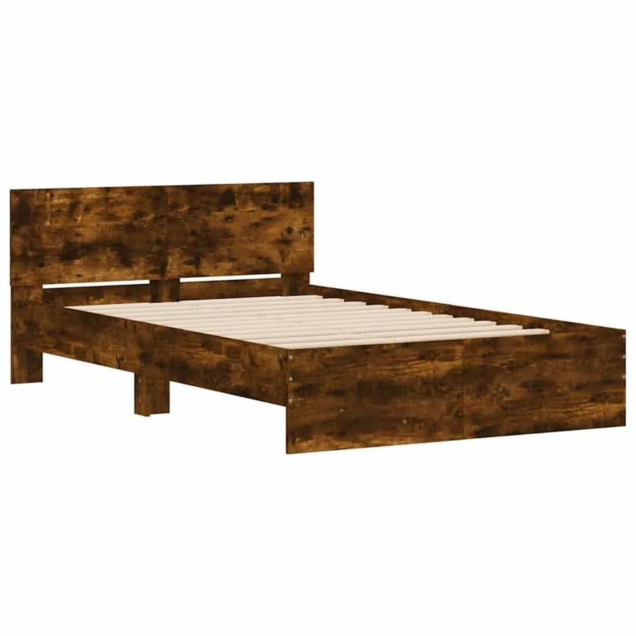 Cadre de lit sans matelas chêne fumé 120x200 cm - 4