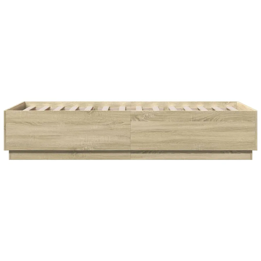 Cadre de lit avec LED sans matelas chêne sonoma 100x200 cm - 7