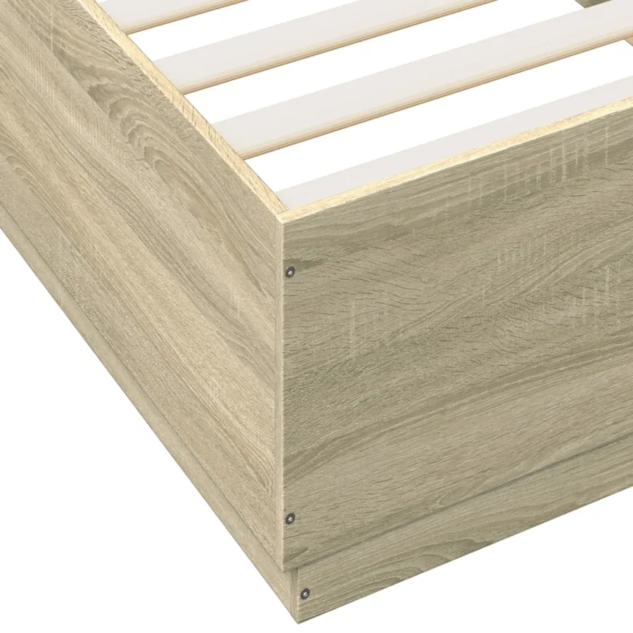 Cadre de lit avec LED sans matelas chêne sonoma 100x200 cm - 9