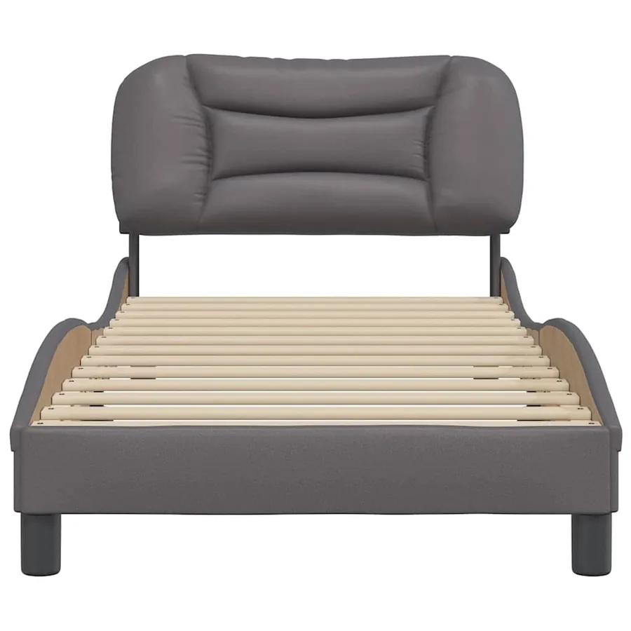 Cadre de lit sans matelas Hvar gris 90x190 cm similicuir - 4