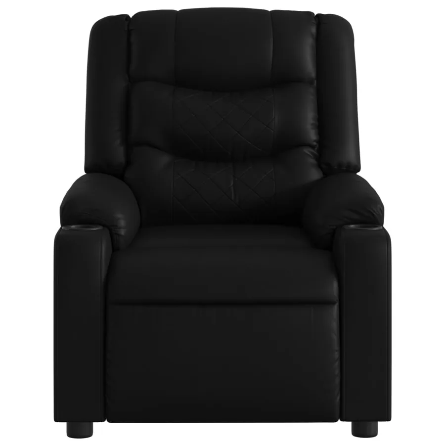Fauteuil de massage inclinable noir similicuir - 7