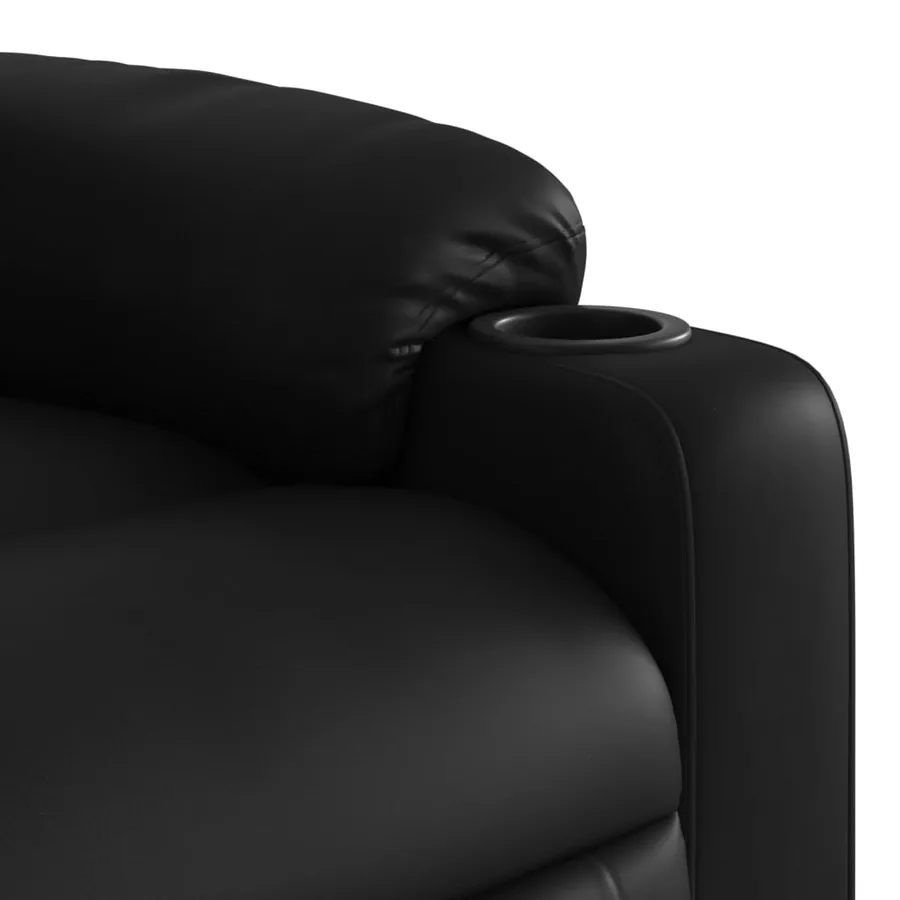Fauteuil de massage inclinable noir similicuir - 9
