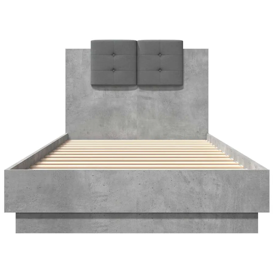 Cadre de lit avec LED sans matelas gris béton 100x200 cm - 6