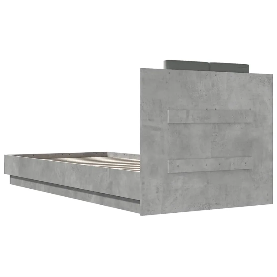 Cadre de lit avec LED sans matelas gris béton 100x200 cm - 8
