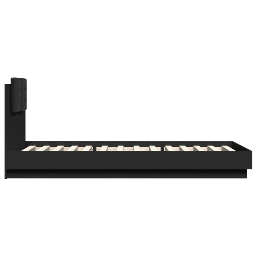 Cadre de lit avec LED sans matelas noir 100x200 cm - 7