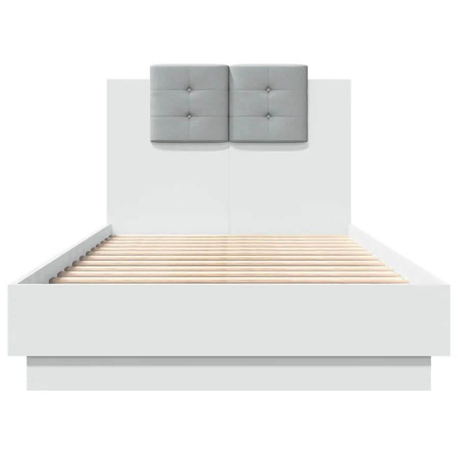 Cadre de lit sans matelas blanc 75x190 cm - 4