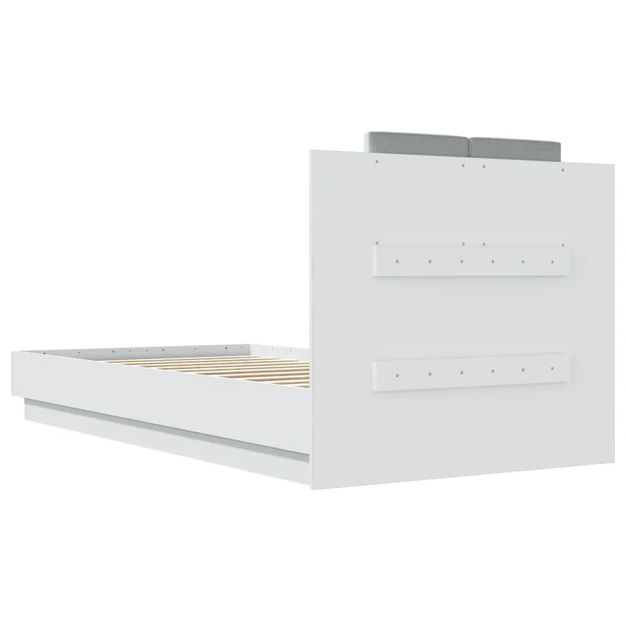 Cadre de lit sans matelas blanc 75x190 cm - 6