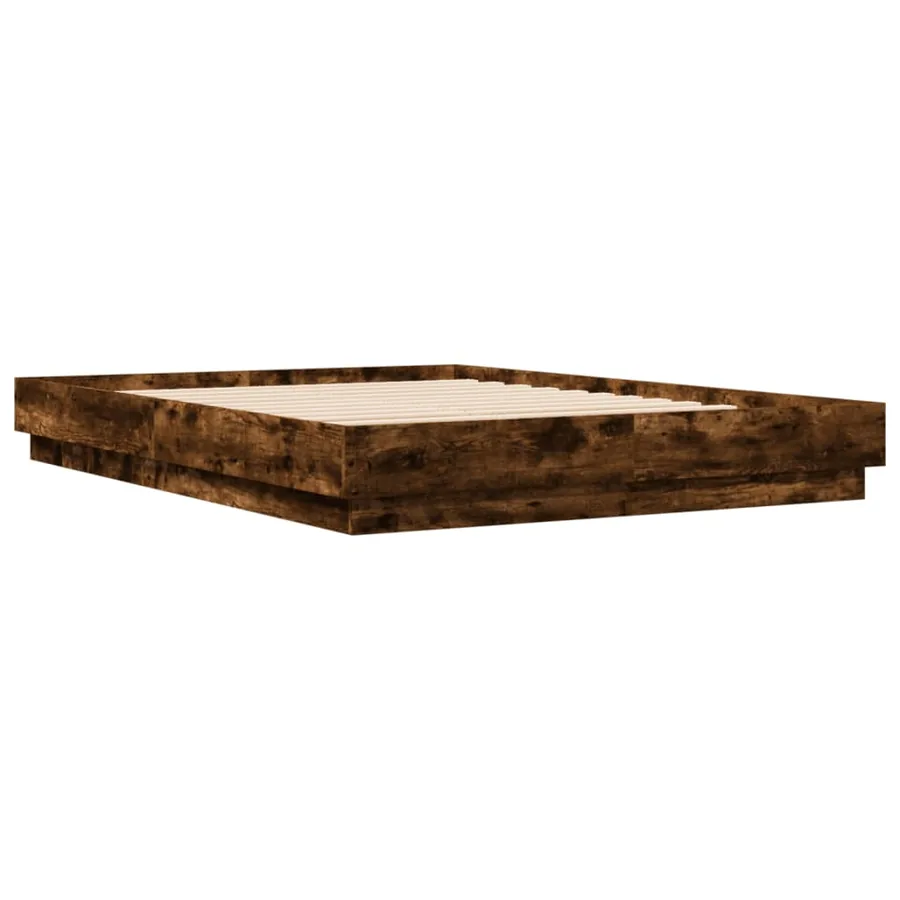 Cadre de lit avec LED sans matelas chêne fumé 160x200 cm - 3