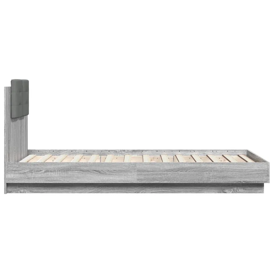 Cadre de lit sans matelas sonoma gris 75x190 cm - 5