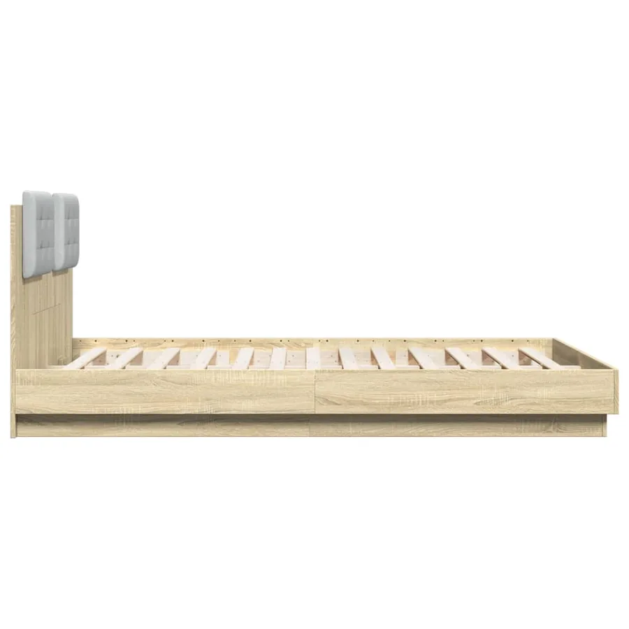 Cadre de lit sans matelas chêne sonoma 150x200 cm - 5