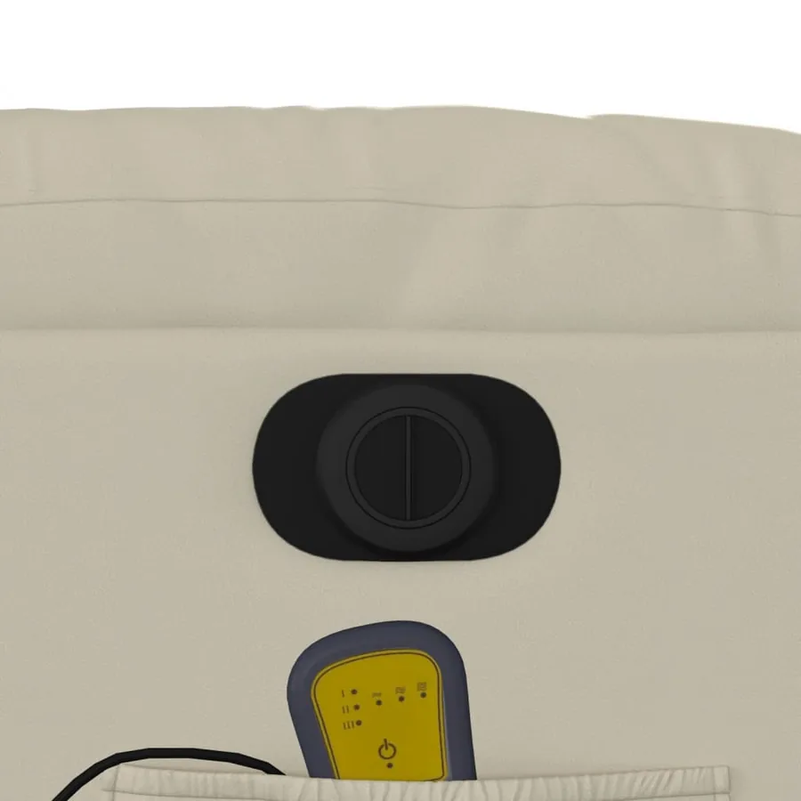 Fauteuil de massage inclinable électrique crème similicuir - 12