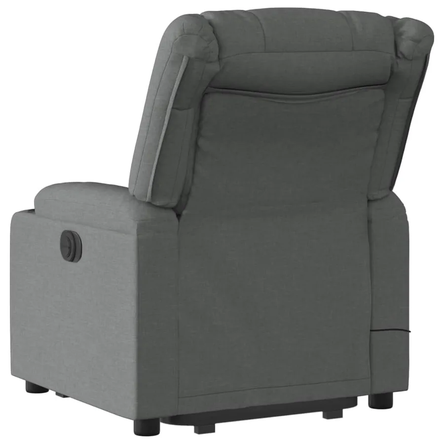 Fauteuil inclinable de massage électrique Gris foncé Tissu - 5