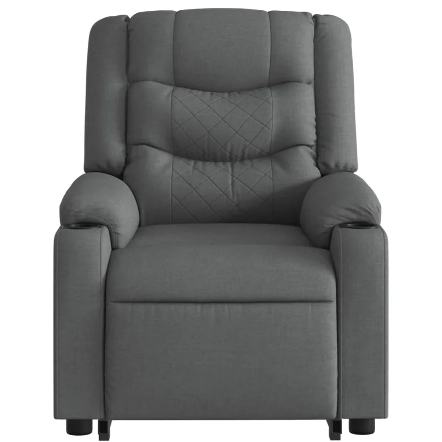 Fauteuil inclinable de massage électrique Gris foncé Tissu - 9