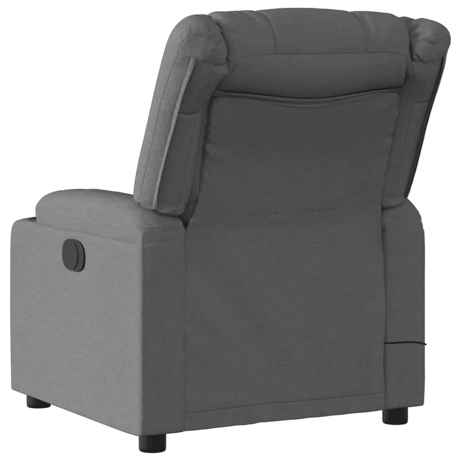 Fauteuil inclinable de massage gris foncé tissu - 4
